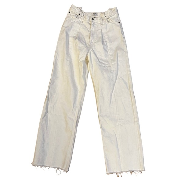 AGOLDE White Pieced Angled Straight-leg Jeans Size 27 - Picture 1 of 5